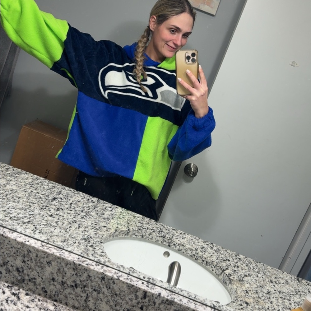 Blue and Green Seahawks Hoodie